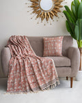 DMAASA Traditional Jaipuri Floral Buti Hand Block Print Cotton Sofa Throw (50x70 Inches) with 2 Pcs Cushion Cover(16x16 Inch) Soft Lightweight Thrower for Couch, Living Room & Bed (Pack of 3) Kafalo