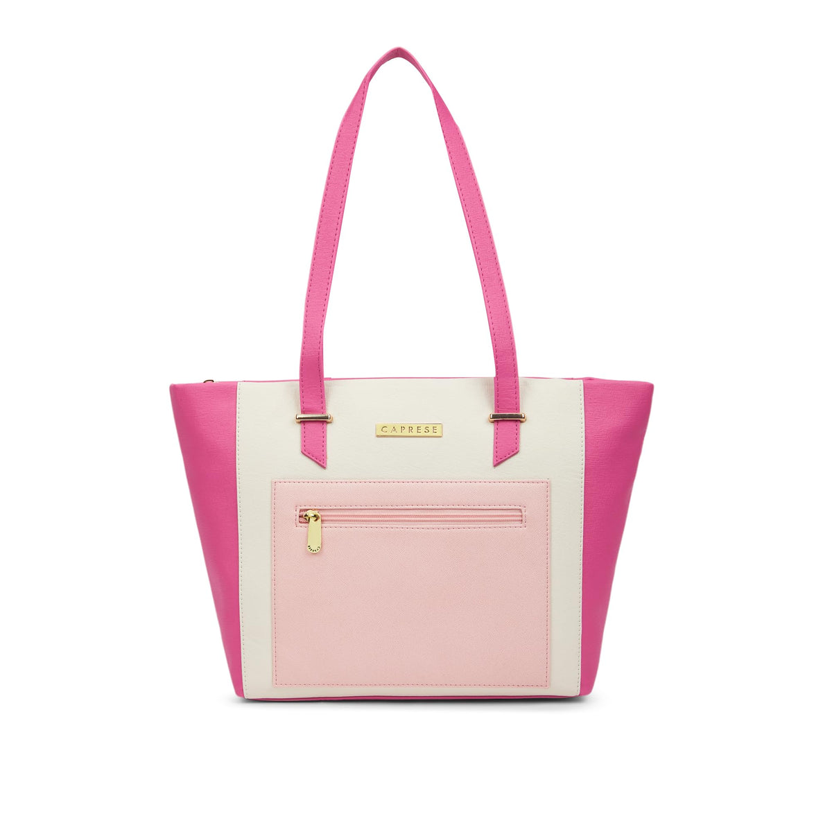 Caprese Jelly Medium Tote Bag for Women with Comfortable Straps | Stylish Shoulder and Handheld Bag | Fits Upto 16 Inch Laptop | Multi-Compartment Design for Work, Travel, Shopping (Fuchsia Pink)