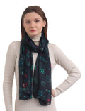 EH 100% Pure Mulberry Silk Scarf for Women, head scarf, neck scarf, hair scarf, digital printed long (22 X 72) (MC 35)