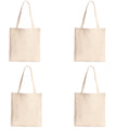BOHEMEO Reusable Natural Cotton Plain Tote Shopping Bag, Multi-purpose Canvas Bags, Suitable for DIY Project, Grocery Bags, Book Bags,Economic and Environmental Tote Bags,Pack Of 4, Cream
