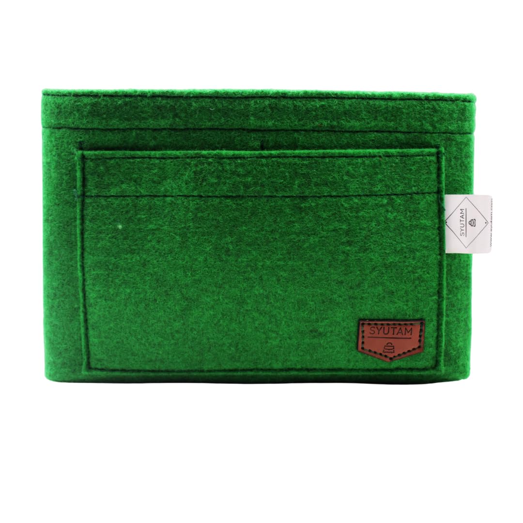 SYUTAM Women Felt Purse Organizer Insert for Ladies Handbag, Tote, Hobo Bag Storage & Purse Divider, Multiple Storage Compartment - Green(13.4x6.7x7.1) inch (X-Large)