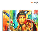 VIBECRAFTS Five Pieces Wall Painting of Radha Krishna For Home|Office|Living Room|Gift (PTVC5Pcs4_8707)