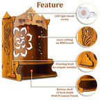 Sehaz Artworks OM Pushp Puja Mandir for Home Big Size|Pooja Mandir-42x23 CM