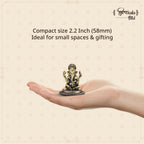 Shilpkala 2.2 Inch Brass Ganesh God Idol with Cobra Belt for Home & Office, Pooja, Table Decor, Worship & Gift