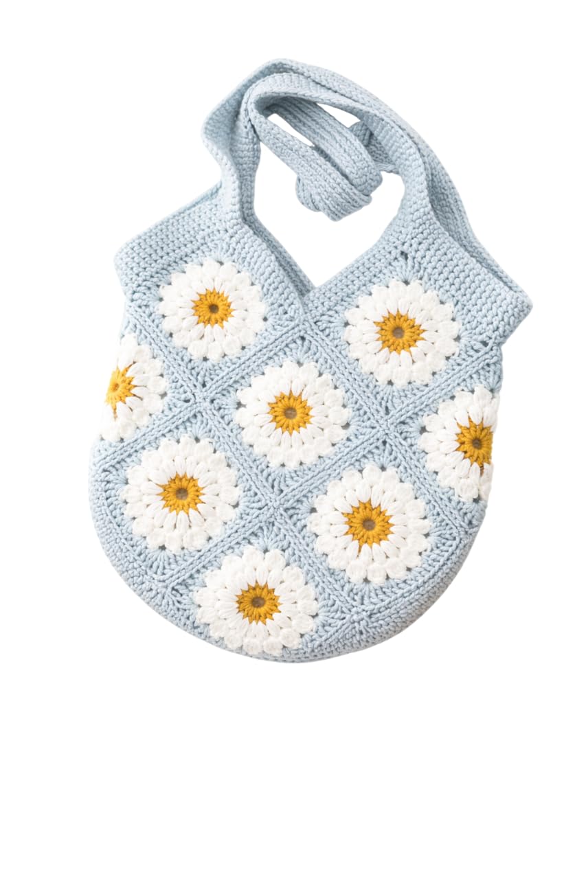 ZZARA DECORATION Crochet Handmade Women's Stylish Cotton HandmadeSpacious Shoulder Tote Bag, Crochet Purse Shopping Bag