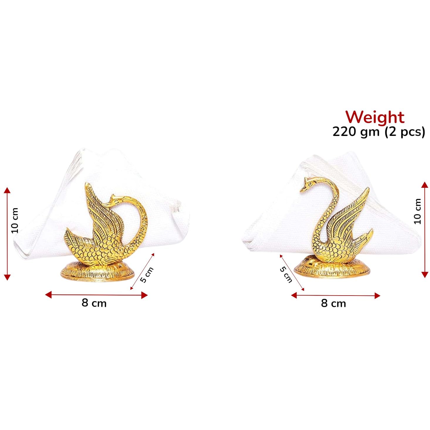 KridayKraft Metal Swan/Duck Shape Napkin Holder,Tissue Paper Holder for Dining Tableware 2 pcs Set,Animal Showpiece Saras Metal Statue for Table Decor & Gifts Article...