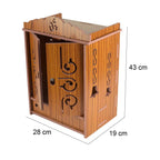 CRYSTIVA Wooden Temple for Home with Om Symbol, Wall-Mounted Mandir with Storage Drawer, Brown (455)