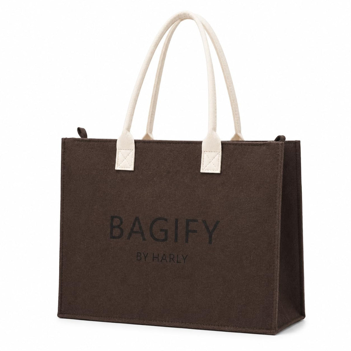 SAVNKITA Bagify by Harly Premium Felt Tote Bag for Shopping & Office,Coffee