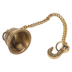 ARTVARKO Brass Hanging Bell with Chain Ghanti for Home Mandir Fine Bell for Pooja Room(Small 2x2 Inches with Chain 15 Inch)