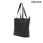 Police Sazza Daily Use Tote Bag | Spacious, Stylish, Sturdy PU Material Handbag Zippered Compartment | Office and Travel Friendly for Girls, Women- Black