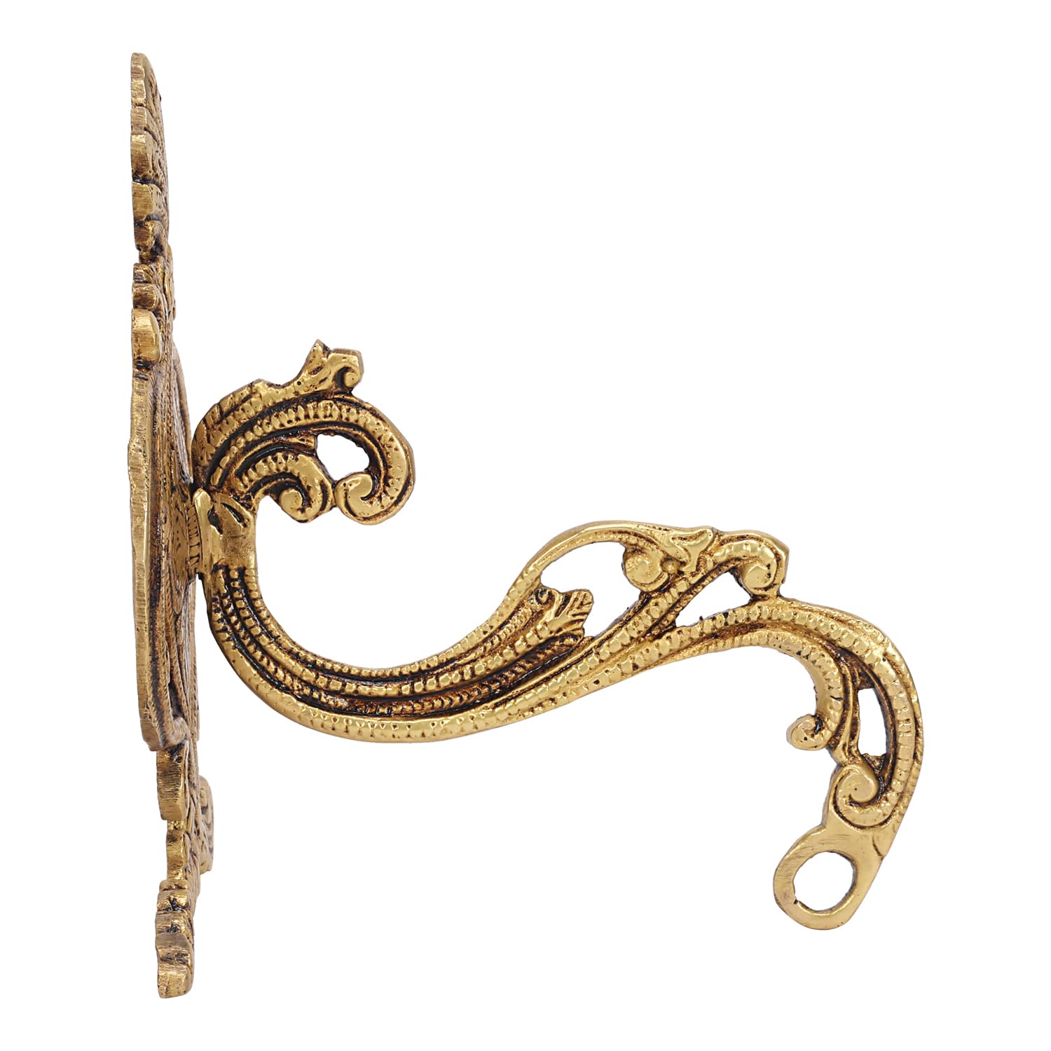 ARTVARKO Pure Brass Bracket Designer Hook Holder for Wall Hanging Diya Bells Lantern Hanger Planter Lanterns Wind Chimes Baskets 6 Inch