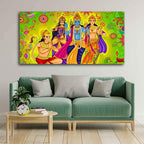 VIBECRAFTS Canvas Paintings for Living Room Drawing Room Hindu s Canvas Wall Painting Fitted With Wooden Frame For Home | Office | Living Room | Gift (PTVCH_2451N)