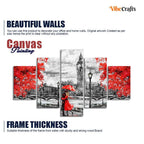 VIBECRAFTS Beautiful City of London Canvas Wall Painting Five Pieces For Home|Office|Living Room|Gift (PTVC5Pcs1_5544N)