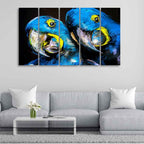 VIBECRAFTS Blue Parrots Pastel Art Five Pieces Wall Painting For Home|Office|Living Room|Gift (PTVC5Pcs4_8545)