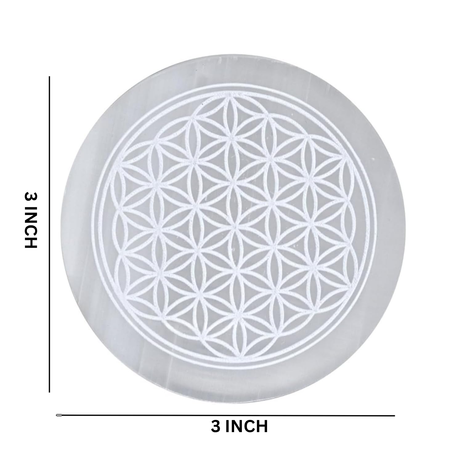 TREE MAISON CORONATING HOMES Selenite Crystal Charging Plate | 3 Inch Approx | Selenite Plate to Charge Reiki Crystal | Pack of 1