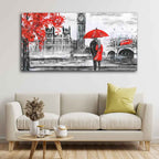 VIBECRAFTS Canvas Paintings for Living Room Drawing Room Romantic Love Couple in London Canvas Wall Painting Fitted with Wooden Frame for Home|Office|Gift(PTVCH_2275)