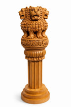 NexusShip Handcrafted Wooden Ashok Stambh 6 Inch Pillar