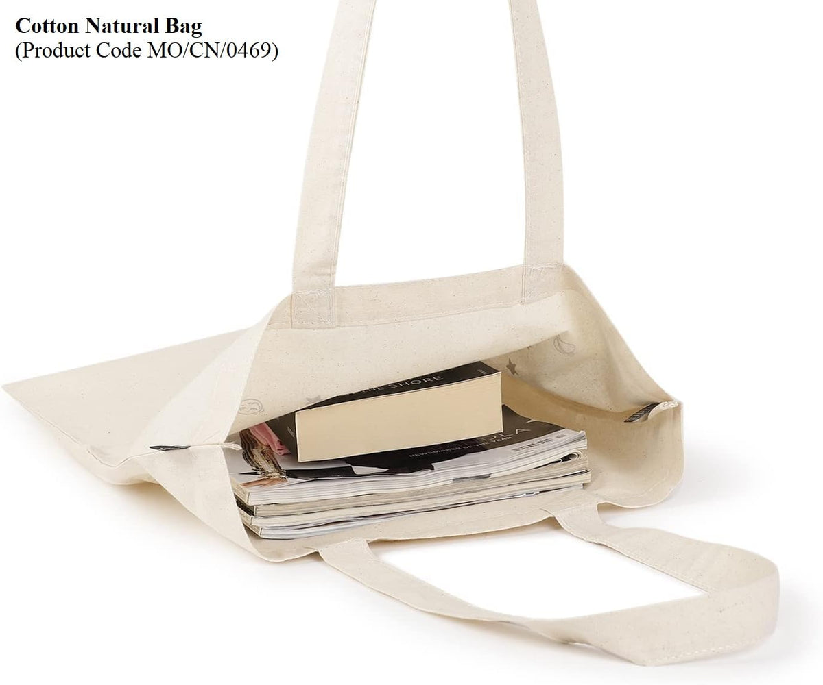 MyOrganicBag - Handmade Canvas Tote Bag Aesthetic, Reusable Organic Cloth Cotton Bags for School, Shopping, Beach, Grocery - Made in India