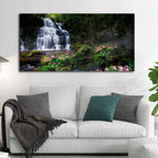 VIBECRAFTS Canvas Paintings for Living Room Drawing Room A Beautiful Waterfall in Forest Premium Canvas Wall Painting for Home|Office|Gift(PTVCH_2361NV)