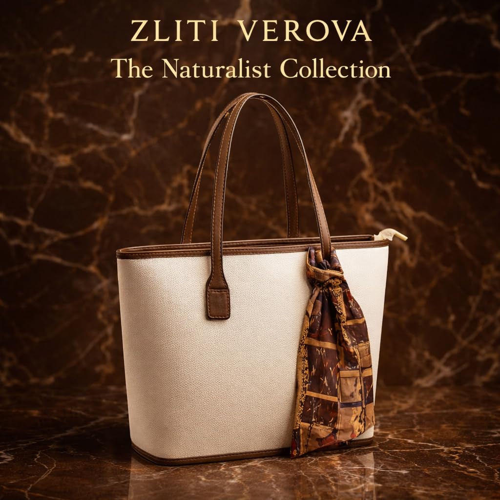 ZLITI Verova Collection Women's luxury Tote bag | Stylish bag for work and party | Fits Upto 13 Inch Laptop | Ladies Purse | Modern shoulder bag | Gift for women