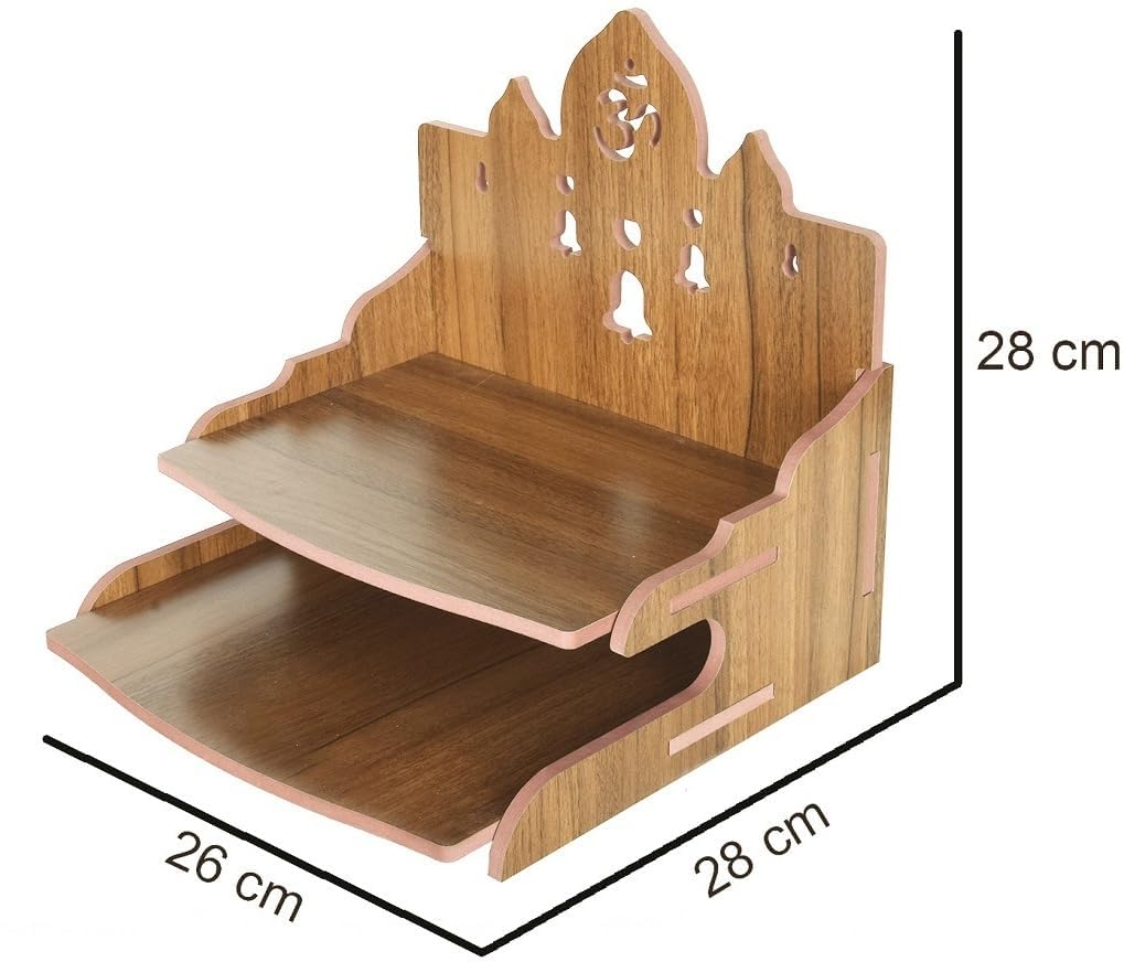 kriyanta Wooden Ganeshji Art Big Temple Son Dev Ghar Mandir for Pooja Home Solid Wood Temple Engineered Wood Home Temple. (Big Tempal Son 365)