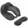 Pavan Ecommerce 3 in 1 Velvet Travel Neck Pillow and Ear Burds and Eye Mask Set of 3 Multi Color Travel Set Pack of 1