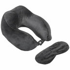 Pavan Ecommerce 3 in 1 Velvet Travel Neck Pillow and Ear Burds and Eye Mask Set of 3 Multi Color Travel Set Pack of 1