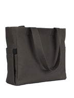 TSANTA U Shaped Canvas Tote Bag, 35.56x33.02 cm with 10.8 cm Gusset, Cotton, Zipper Closure, Laptop Compartment (Hippo)