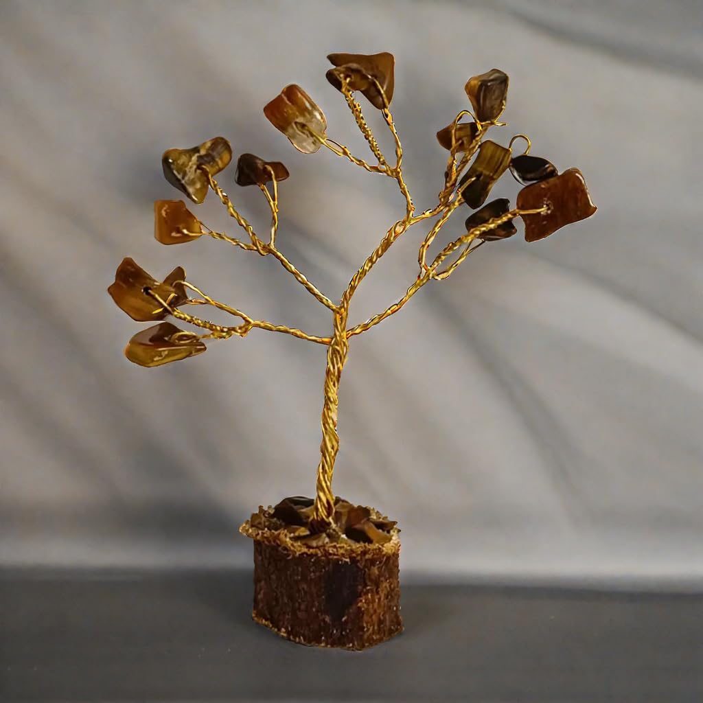 Crystal Divine Mini Crystal Tree Handmade Natural Gemstone Tree for Shielding and Grounding Energy in Home Decor 1 Pcs