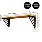 Spillbox Wooden Pooja Home Temple|White Metal Shelf |Wall Mountable|Easy Screw Assembly|Home Temple for Puja Room |Pooja Stand | Mandir-Lines (Large Black)