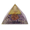 CALMINDS Amethyst Orgonite Pyramid for Stress Relief & Healing | Crystal Pyramid for Positive Energy, Chakra Balancing & Meditation | Vastu, Feng Shui, Home Office Decor