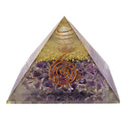 CALMINDS Amethyst Orgonite Pyramid for Stress Relief & Healing | Crystal Pyramid for Positive Energy, Chakra Balancing & Meditation | Vastu, Feng Shui, Home Office Decor