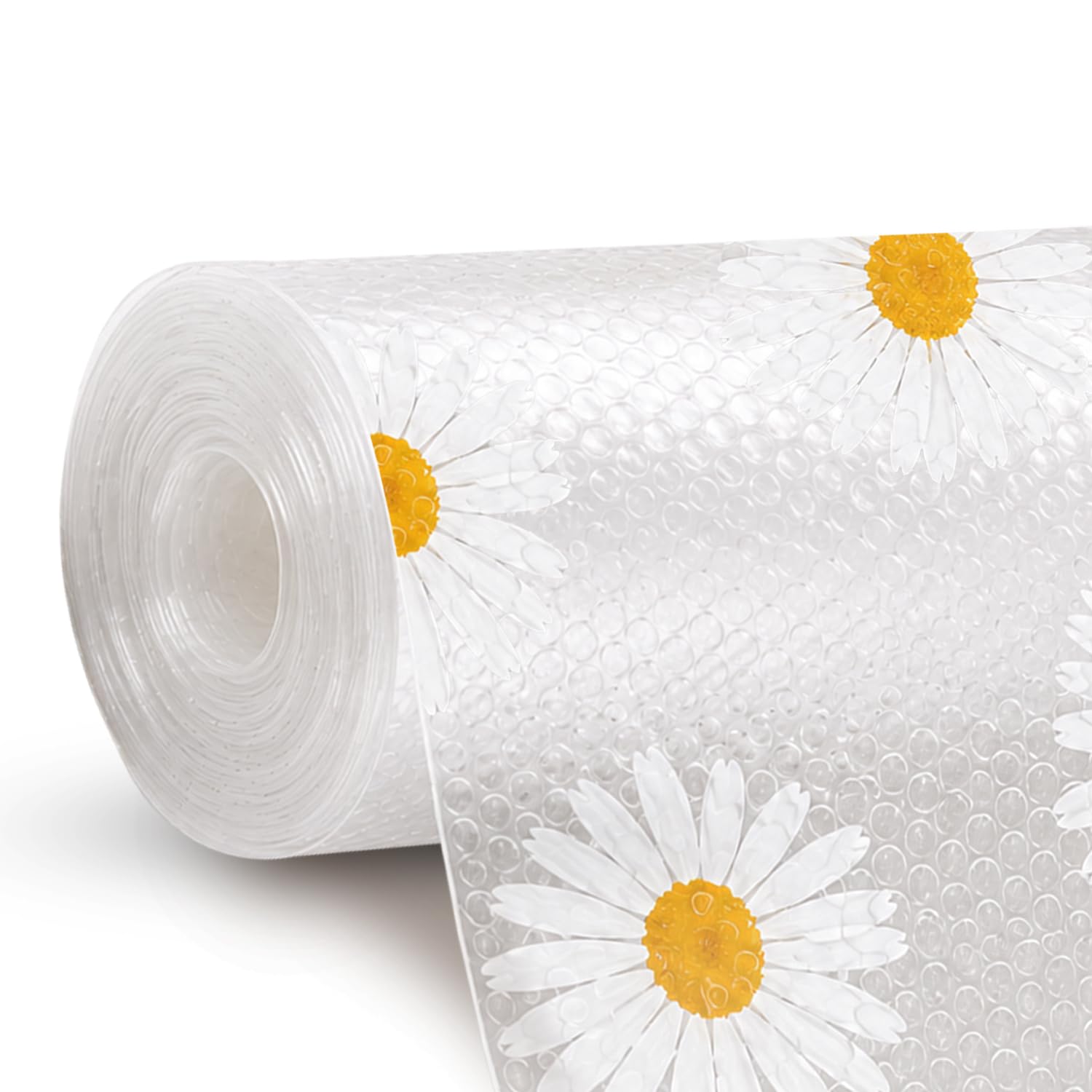 CANWAY® (45cm x 3M) Food Grade Non-Slip Drawer & Shelf Mat | Waterproof, Washable Shelf Liner for Kitchen Cabinets, Cupboards, Fridge & Bathroom Shelves | White-Flower Kafalo