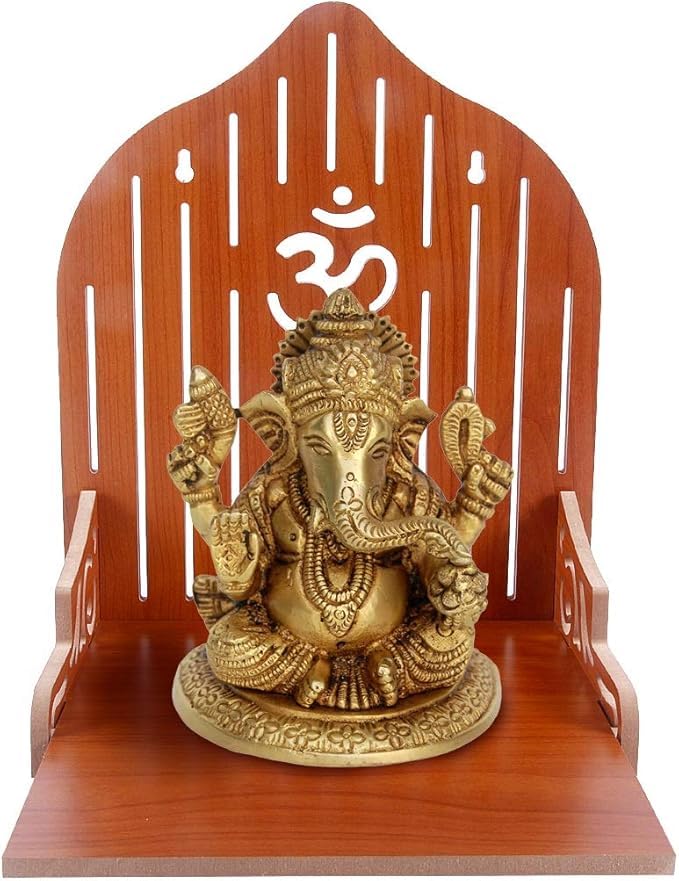FIRKIRI Art and Craft Wooden Temple/Home Temple/Pooja Mandir/Pooja Mandap/Temple for Home/Handcrafted Home Decorative Itemization Gifts Show Piece Item