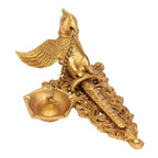 Svarup Brass Metal Diya for Home Entrance Decor Puja Room Parrot Hanging Chain Oil Lamp Wall Deepak Showpiece Feng Shui Gift Diwali Length 9.5 Inch