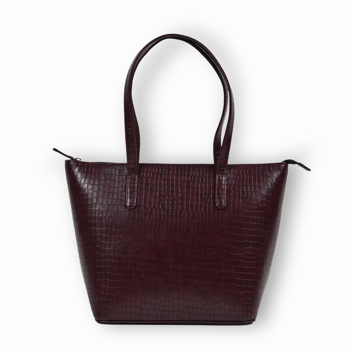 The Gusto Colossal-Premium Vegan Leather Tote Bag For Women, Big Size, Wine Stylish Handbag For Women With Zip Closure Fit For Office Bag, College, Travel Use Handcrafted In India, Brown