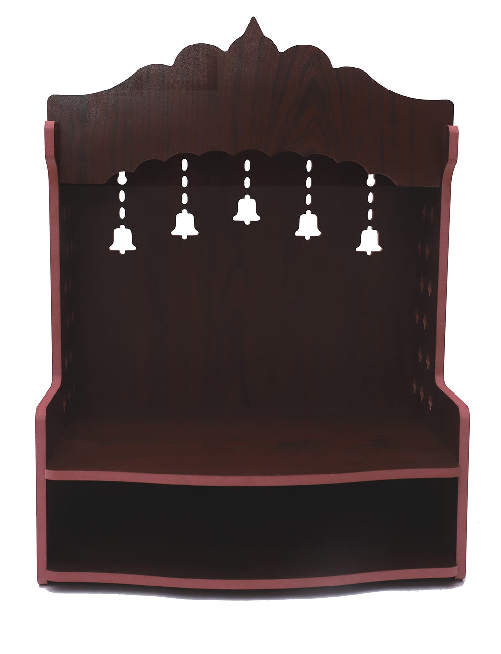 DIVOKAH® Beautiful MDF Wooden Temple/Home Temple/Pooja Mandir (8 MM Plywood Thickness) BR Bell