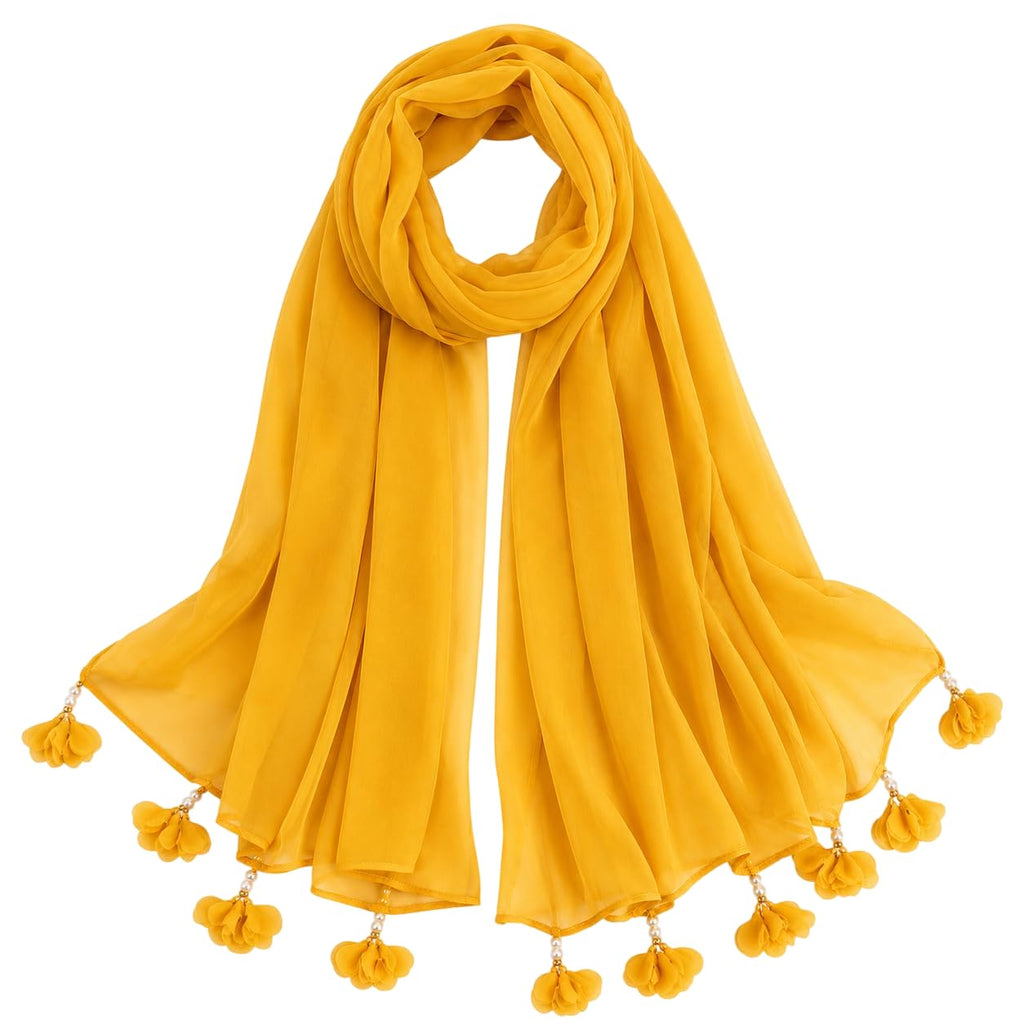Women’s Chiffon Scarf Soft Lightweight Premium Stoles for Girls & Women | Stylish Modest Wear Dupatta for Daily & Party Use (Mustard)