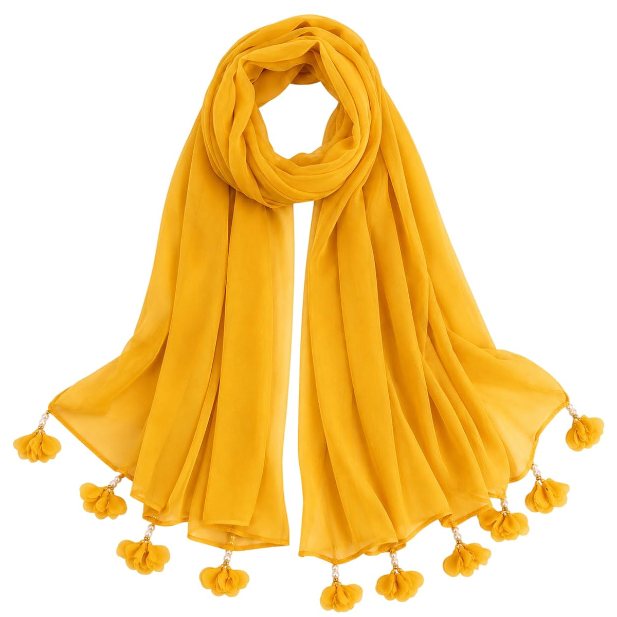 Women’s Chiffon Scarf Soft Lightweight Premium Stoles for Girls & Women | Stylish Modest Wear Dupatta for Daily & Party Use (Mustard)
