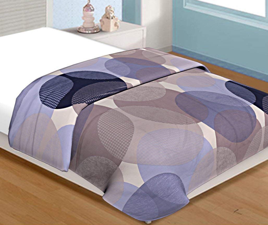 WONDERLOOK 100% Super Soft Reversible Design Dohar I AC Blanket I Blanket for All Season I Gifting (Double, Blue Polka) Kafalo