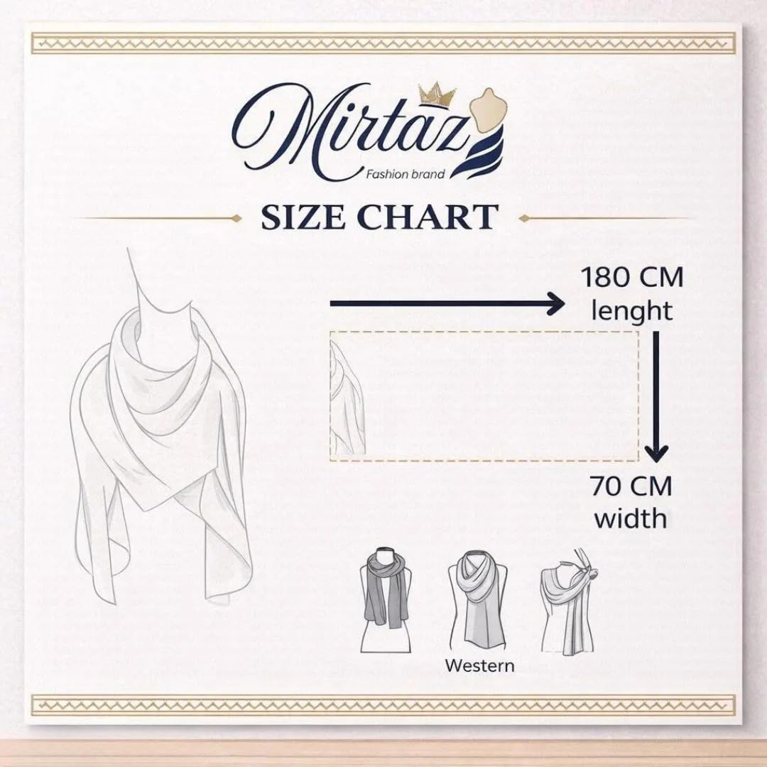 MIRTAZ Women's Chiffon Hijab Combo Pack of 2 | Premium Soft Lightweight Muslim Head Scarf for Girls & Women | Plain Solid Hijab, Dupatta, Stole | 180 x 70 cm (Beige)