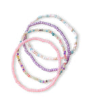 ZEBRA PATH 4 pieces Pastel Beaded Bracelet Set for Women & Girls | Handmade Elastic Seed Bead Bracelets | Cute Stackable Multicolor Jewelry | Minimal Aesthetic Everyday Accessories | Y2K Jewellery | Pinterest Bracelets