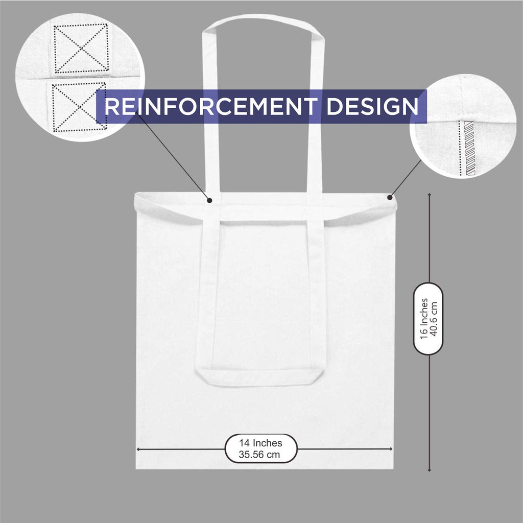 Lify Cotton Canvas Tote Bags Bulk Shopping Bag for Crafts, DIY Reusable Grocery Bag, 14 X 16 Inch – 6 Piece Pack (Black (3Piece) + Off-White (3Piece))