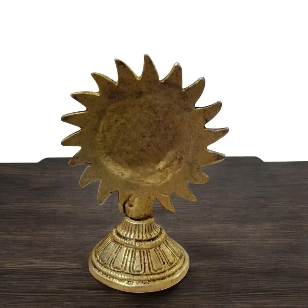 Brass Surya Murti with Stand | Sun Stand Decorative Showpiece - 11 cm