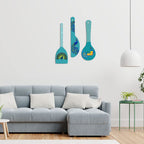 Artvibes Beautiful Artistic Peacock In Different Poses Wooden Art Decoration Item for Living Room | Printed Wall Decoration | Graphic Artwork | Wall Illustrations | Gift Items (WH_5022N), Set of 3