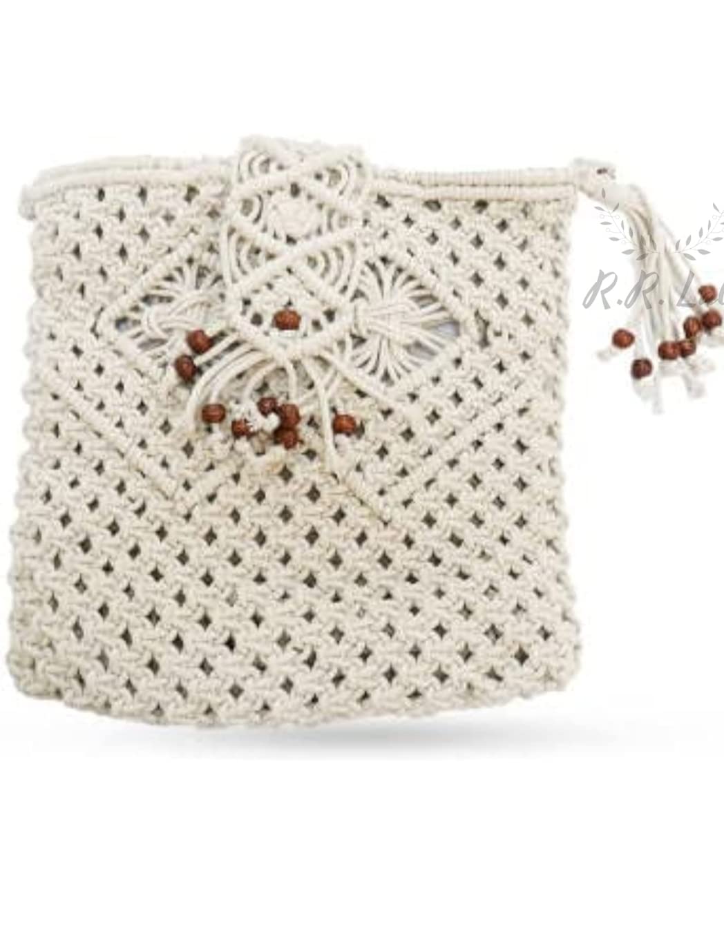 R.R.LALA Macrame Women Girl Handmade Cotton Boho Crochet Large Green Sling Bag Fashion Gift, Macrame Cotton bag Beach Bag Weekender Bag