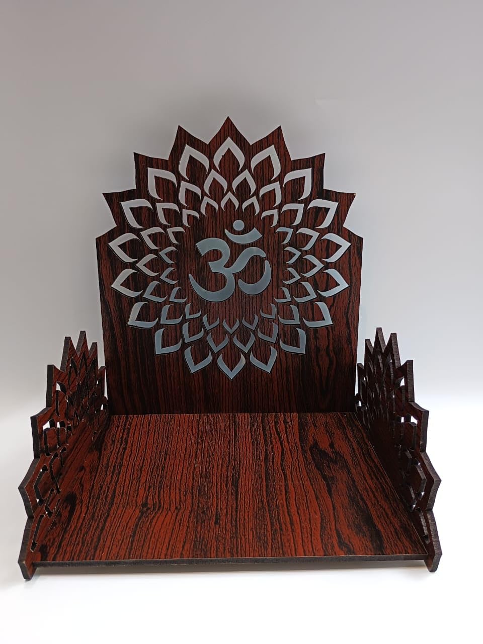 Occasion Wooden Wall Mounted Pooja Temple Mandir for Home and Office, Brown, 15 x 10 x 14 cm