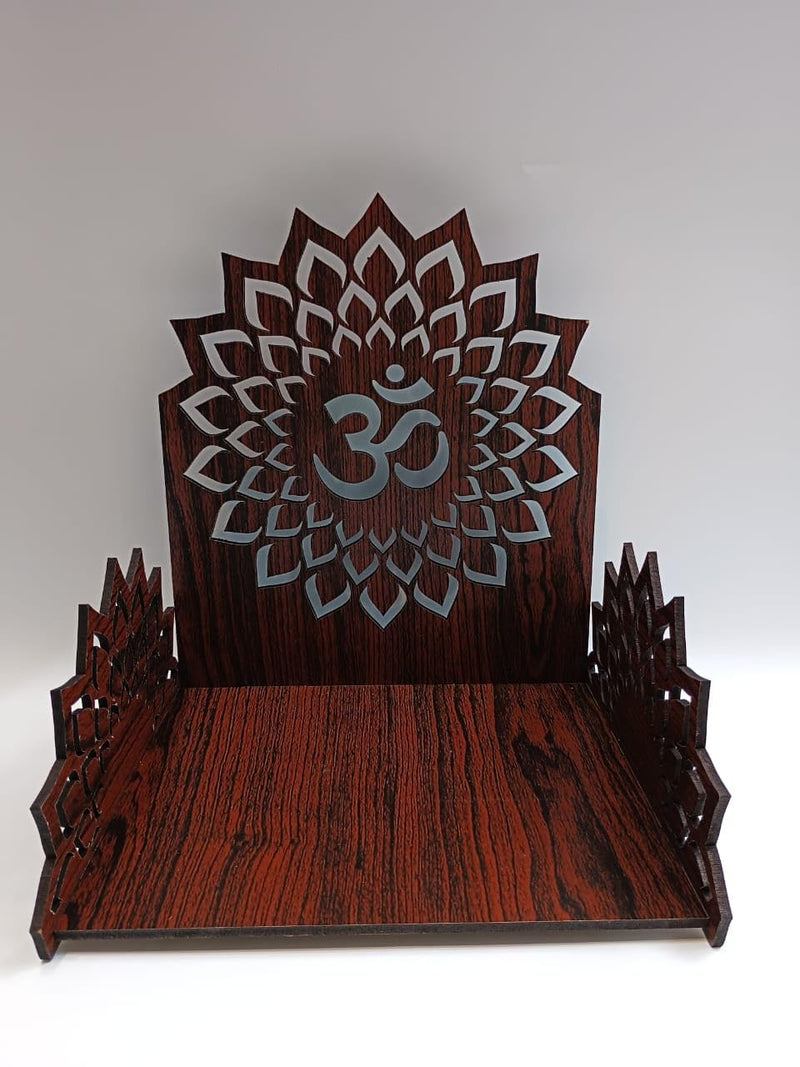 Occasion Wooden Wall Mounted Pooja Temple Mandir for Home and Office, Brown, 15 x 10 x 14 cm