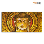 VIBECRAFTS Canvas Paintings for Living Room Drawing Gautam Buddha Meditation Wall Painting Fitted With Wooden Frame For Home | Office | Gifts (PTVCH_2544)