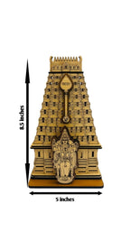 Thiruchendur Murugan Temple, Wooden Decorative Model, Traditional Hindu Temple Architecture Replica,8.5 x 5 x 2.75 inches.